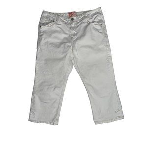 Levis Strauss‎ Signature Women Capri Jeans Mid Rise Stretch White Size Misses 12